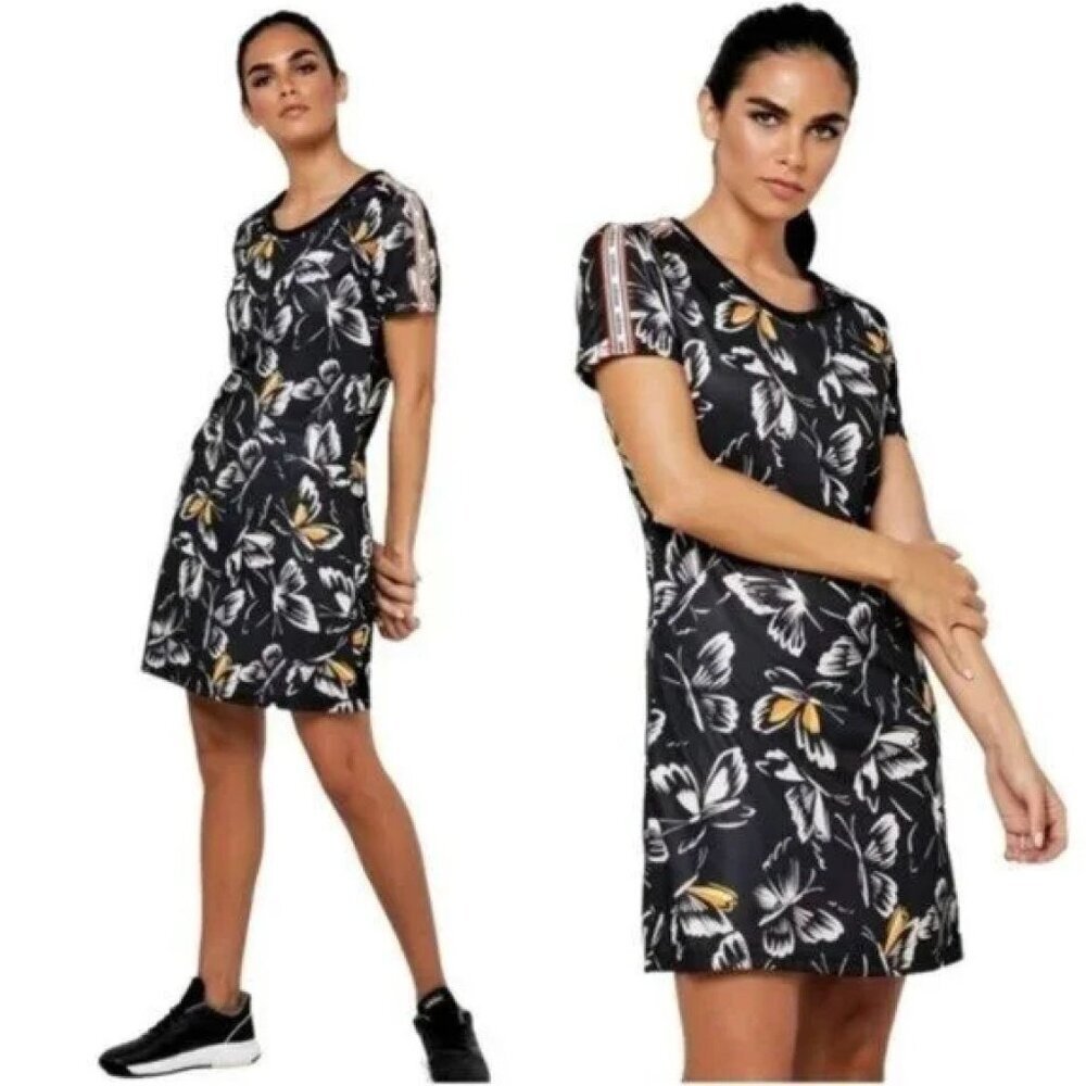 Adidas x Farm Rio Womens Butterfly Activewear Mini Dress Sz. Medium Black SP NWT